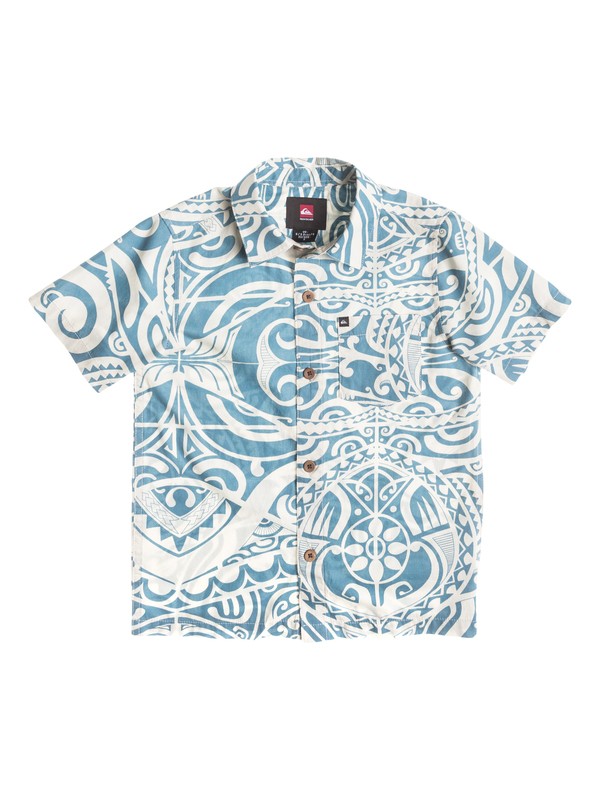 quiksilver, Boys 2-4 Pua Woven Shirt, Bluestone - Solid (bmc0) 0 Boys 2-4 Pua Woven Shirt 40444143 Quiksilver