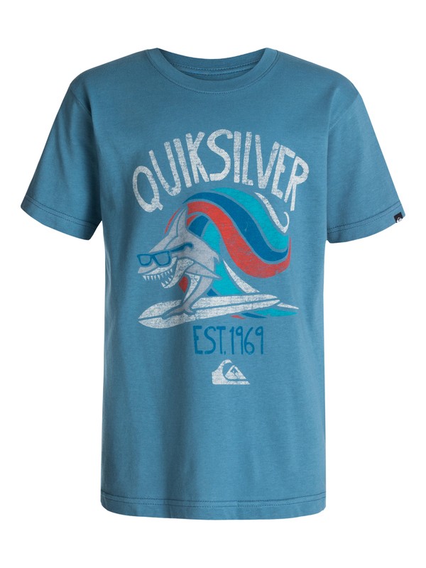 quiksilver, Boys 8-16 Sharksurf T-Shirt, Bluestone - Solid (bmc0) 0 Boys 8-16 Sharksurf T-Shirt 40464133 Quiksilver