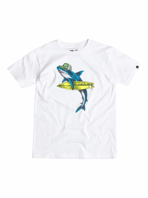 quiksilver, Boys 4-7 Sharky T-Shirt, Bright White (wbb0) 0 Boys 4-7 Sharky T-Shirt 40554170 Quiksilver