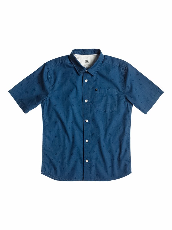 quiksilver, Boys 8-16 Hexum Short Sleeve Shirt, Dark Denim (brq0) 0 Boys 8-16 Hexum Short Sleeve Shirt 40564085 Quiksilver