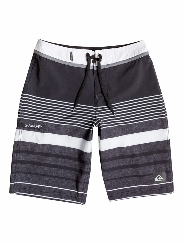 quiksilver, Boys 8-16 Yg Stripe Boardshorts, Anthracite (kvj0) 0 Boys 8-16 Yg Stripe Boardshorts 40565032 Quiksilver