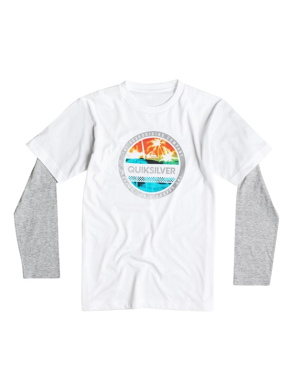 quiksilver, Boys 2-4 Filled In Long Sleeve T-Shirt, Bright White (wbb0) 0 Boys 2-4 Filled In Long Sleeve T-Shirt 40644148 Quiksilver