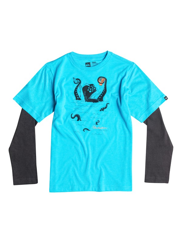 quiksilver, Boys 2-4 Sea Monster Long Sleeve T-Shirt, Hawaiian Ocean-h (bmjh) 0 Boys 2-4 Sea Monster Long Sleeve T-Shirt 40644150 Quiksilver