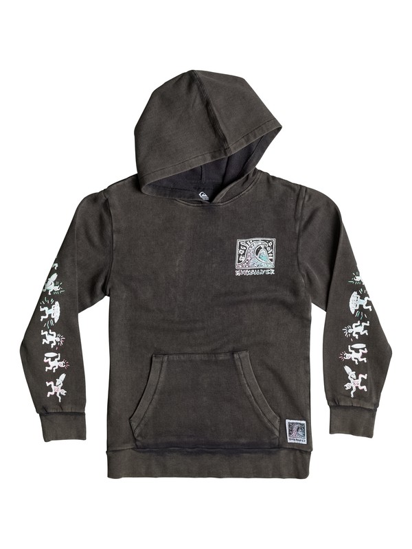 quiksilver, Boys 4-7 War Paint Pullover Sweatshirt, Grey Charcoal (kta0) 0 Boys 4-7 War Paint Pullover Sweatshirt 40654037 Quiksilver