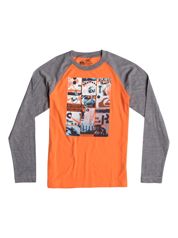quiksilver, Boys 4-7 Multi Image Long Sleeve T-Shirt, Sun Orange - Solid (nkk0) 0 Boys 4-7 Multi Image Long Sleeve T-Shirt 40654195 Quiksilver