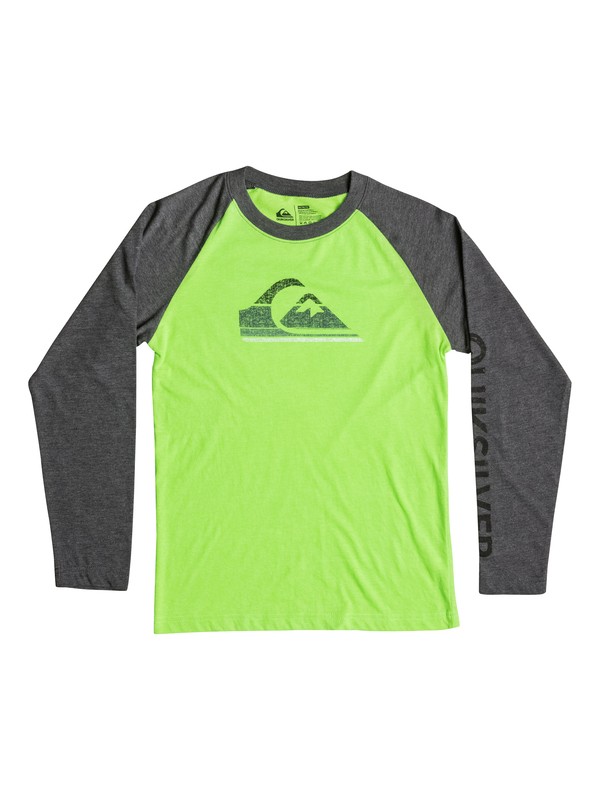 quiksilver, Boys 8-16 Everest Long Sleeve T-Shirt, Lime Punch - Solid (ggy0) 0 Boys 8-16 Everest Long Sleeve T-Shirt 40664196 Quiksilver
