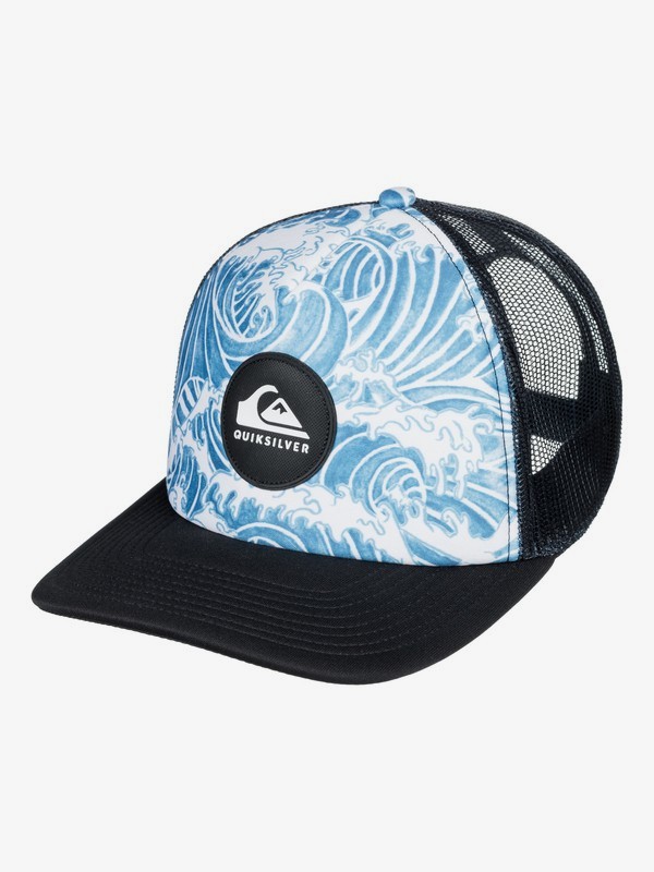 quiksilver, Boy's 8-16 Crackles Trucker Hat, BIJOU BLUE (bng0) 0 Boy's 8-16 Crackles Trucker Hat Blue AQBHA03321 Quiksilver