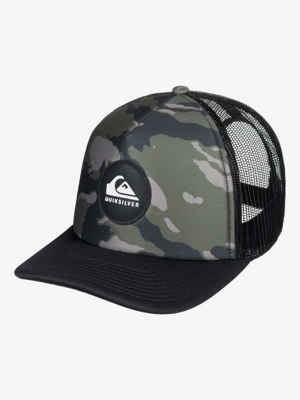 quiksilver, Boy's 8-16 Crackles Trucker Hat, CAMO (gra0) 0 Boy's 8-16 Crackles Trucker Hat Green AQBHA03321 Quiksilver