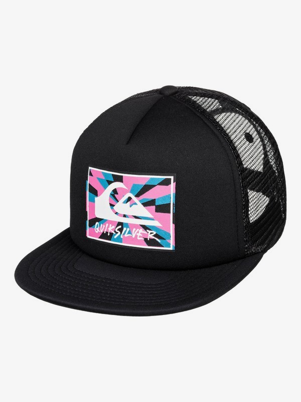 quiksilver, Just For Kicks Trucker Hat, BLACK (kvj0) 0 Just For Kicks Trucker Hat Black AQBHA03374 Quiksilver