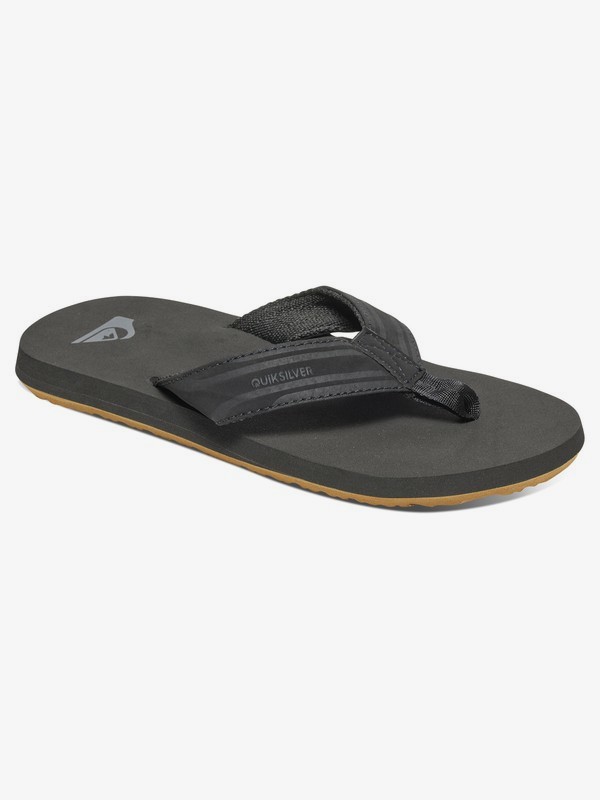 quiksilver, Boy's 8-16 Monkey Wrench Flip-Flops, BLACK/BLACK/BROWN (xkkc) 0 Boy's 8-16 Monkey Wrench Flip-Flops Black AQBL100008 Quiksilver