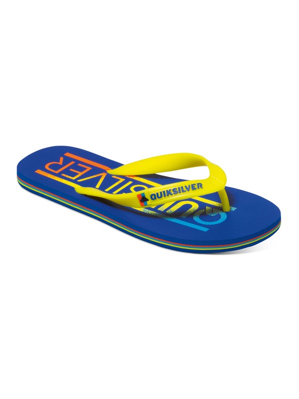 quiksilver, Molokai Wordmark - Tongs, BLUE/YELLOW/BLUE (xbyb) 0 Molokai Wordmark - Tongs AQBL100039 Quiksilver