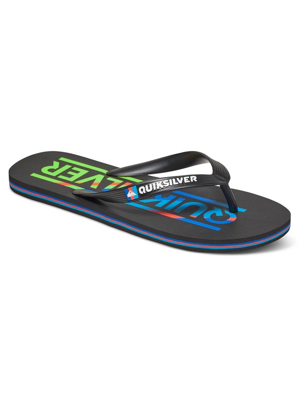 quiksilver, Molokai Wordmark - Tongs, BLACK/BLUE/RED (xkbr) 0 Molokai Wordmark - Tongs Noir AQBL100039 Quiksilver