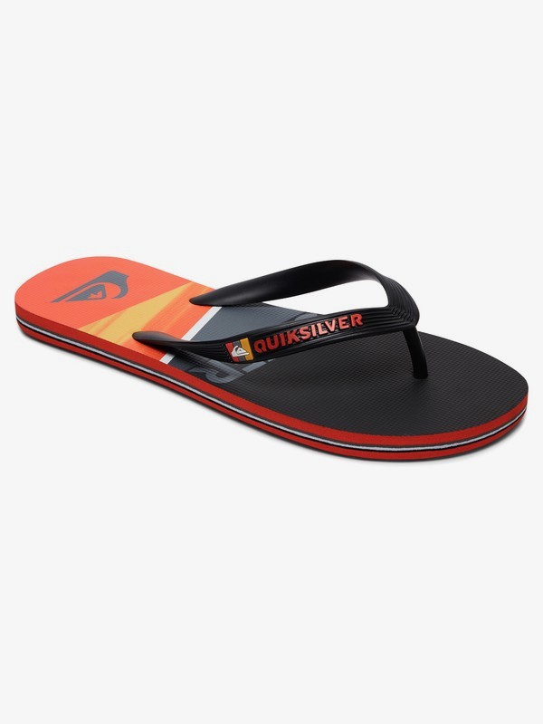 quiksilver, Boy's 8-16 Molokai Slash Logo Flip-Flops, BLACK/RED/GREY (xkrs) 0 Boy's 8-16 Molokai Slash Logo Flip-Flops AQBL100246 Quiksilver