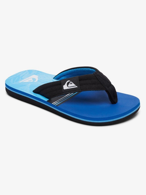quiksilver, Boy's 8-16 Molokai Layback Sandals, BLACK/BLUE/BLACK (xkbk) 0 Boy's 8-16 Molokai Layback Sandals Black AQBL100261 Quiksilver