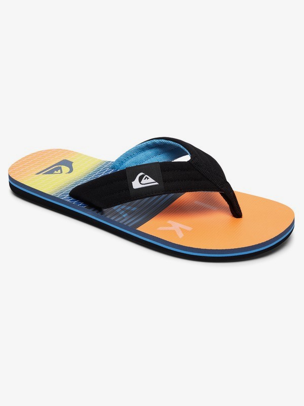 quiksilver, Сланцы Molokai Layback, BLACK/ORANGE/BLUE (xknb) 0 Сланцы Molokai Layback Разноцветный AQBL100261 Quiksilver