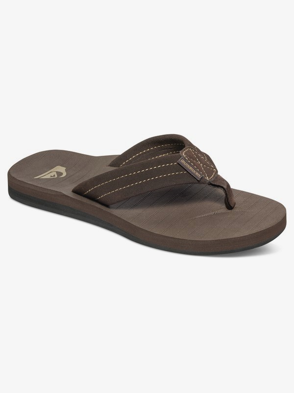 quiksilver, Carver Suede Leather Sandals, DEMITASSE - SOLID (ctk0) 0 Carver Suede Leather Sandals Brown AQBL100275 Quiksilver