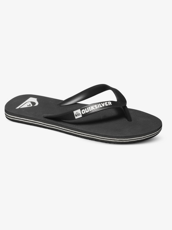 quiksilver, Детские сланцы Molokai, BLACK/BLACK/WHITE (xkkw) 0 Детские сланцы Molokai Черный AQBL100277 Quiksilver