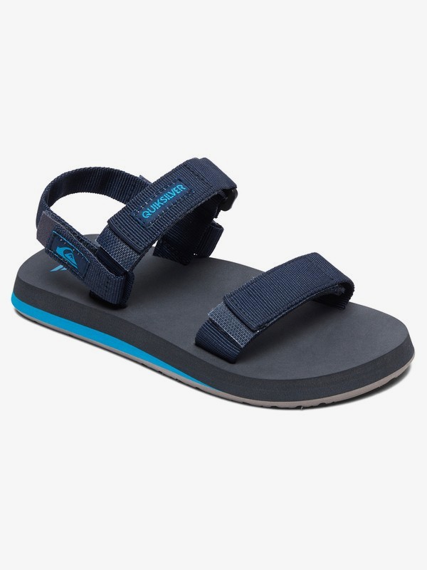 quiksilver, Детские сланцы Monkey Caged, BLUE/GREY/BLUE (xbsb) 0 Детские сланцы Monkey Caged Синий AQBL100337 Quiksilver