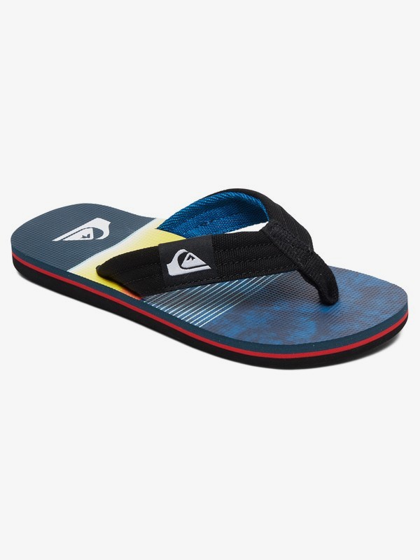 quiksilver, Boy's 8-16 Molokai Layback Sandals, BLACK/BLUE/BLACK (xkbk) 0 Boy's 8-16 Molokai Layback Sandals Black AQBL100359 Quiksilver