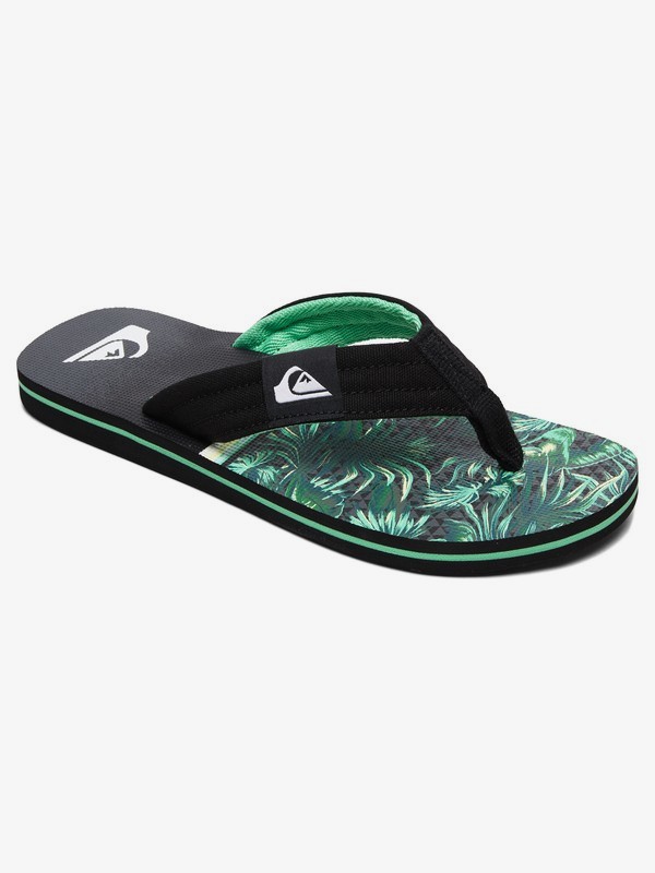 quiksilver, Boy's 8-16 Molokai Layback Sandals, BLACK/GREEN/WHITE (xkgw) 0 Boy's 8-16 Molokai Layback Sandals Black AQBL100359 Quiksilver