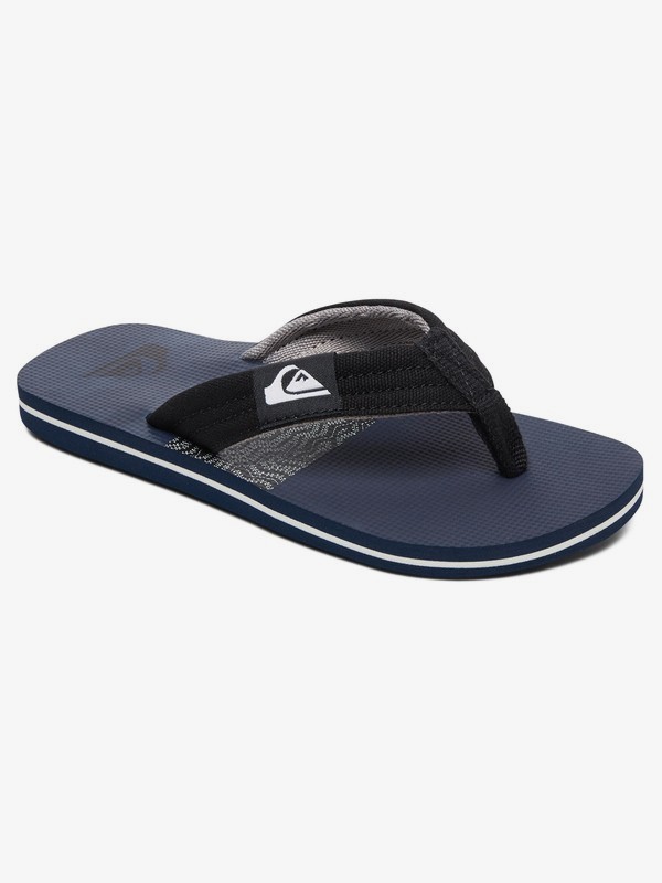 quiksilver, Boy's 8-16 Molokai Layback Sandals, BLACK/BLACK/BLUE (xkkb) 0 Boy's 8-16 Molokai Layback Sandals Black AQBL100359 Quiksilver