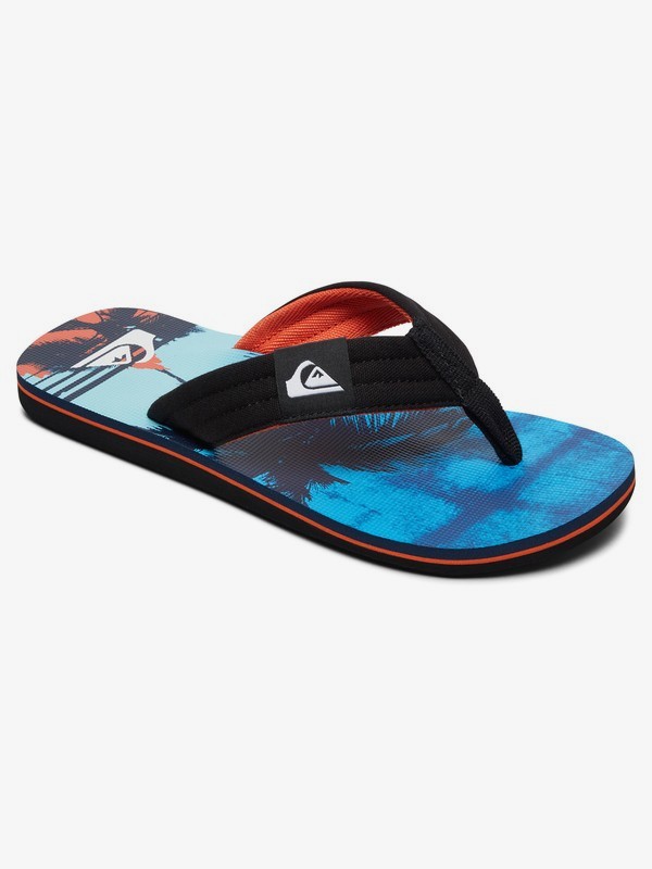 quiksilver, Детские сланцы Molokai Layback, BLACK/ORANGE/BLUE (xknb) 0 Детские сланцы Molokai Layback Разноцветный AQBL100359 Quiksilver