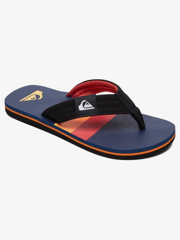 quiksilver, Boy's 8-16 Molokai Layback Sandals, BLACK/RED/BLUE (xkrb) 0 Boy's 8-16 Molokai Layback Sandals Black AQBL100359 Quiksilver