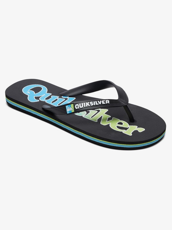 quiksilver, Boy's 8-16 Molokai Wordmark Fineline Flip-Flops, BLACK/GREEN/BLUE (xkgb) 0 Boy's 8-16 Molokai Wordmark Fineline Flip-Flops Black AQBL100366 Quiksilver
