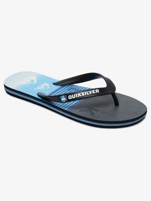 quiksilver, Boy's 8-16 Molokai Word Block Flip-Flops, BLACK/BLACK/BLUE (xkkb) 0 Boy's 8-16 Molokai Word Block Flip-Flops Black AQBL100370 Quiksilver