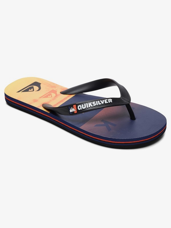 quiksilver, Детские сланцы Molokai Wordblock, BLACK/ORANGE/BLUE (xknb) 0 Детские сланцы Molokai Wordblock Разноцветный AQBL100380 Quiksilver