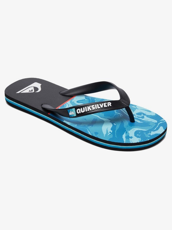 quiksilver, Molokai Flip-Flops, BLACK/BLACK/BLUE (xkkb) 0 Molokai Flip-Flops Black AQBL100383 Quiksilver