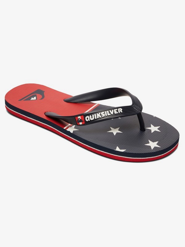 quiksilver, Boy's 8-16 Molokai 4th Flip-Flops, BLUE/RED/WHITE (xbrw) 0 Boy's 8-16 Molokai 4th Flip-Flops Blue AQBL100384 Quiksilver