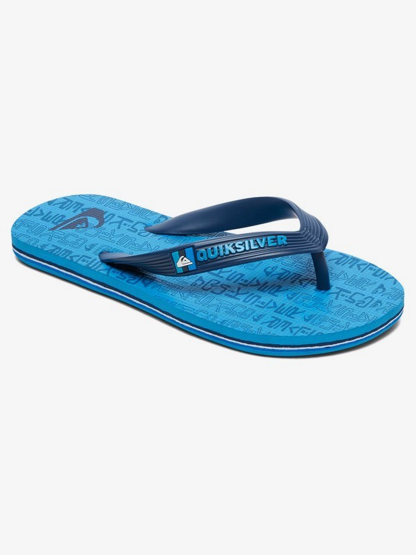 quiksilver, Boy's 8-16 Molokai Random Flip Flops, BLUE/BLUE/BLUE (xbbb) 0 Boy's 8-16 Molokai Random Flip Flops Blue AQBL100401 Quiksilver