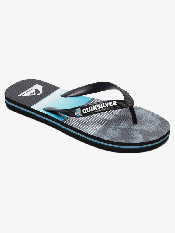 quiksilver, Boy's 8-16 Molokai Slab Flip Flops, BLACK/BLUE/GREY (xkbs) 0 Boy's 8-16 Molokai Slab Flip Flops Black AQBL100402 Quiksilver
