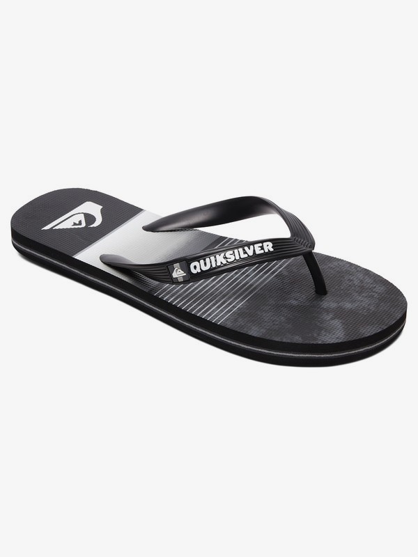 quiksilver, Boy's 8-16 Molokai Slab Flip Flops, BLACK/GREY/BLACK (xksk) 0 Boy's 8-16 Molokai Slab Flip Flops Black AQBL100402 Quiksilver