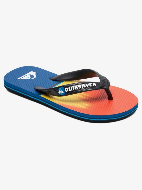 quiksilver, Boy's 8-16 Molokai Division Flip Flops, BLACK/ORANGE/BLUE (xknb) 0 Boy's 8-16 Molokai Division Flip Flops Multicolor AQBL100403 Quiksilver