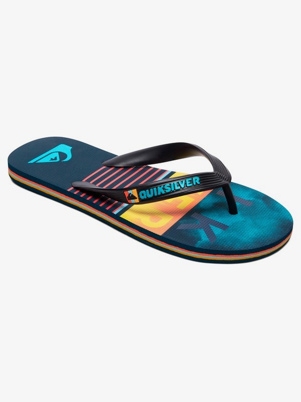 quiksilver, Boy's 8-16 Molokai Swell Vision Flip-Flops, BLACK/BLUE/BLUE (xkbb) 0 Boy's 8-16 Molokai Swell Vision Flip-Flops Black AQBL100433 Quiksilver