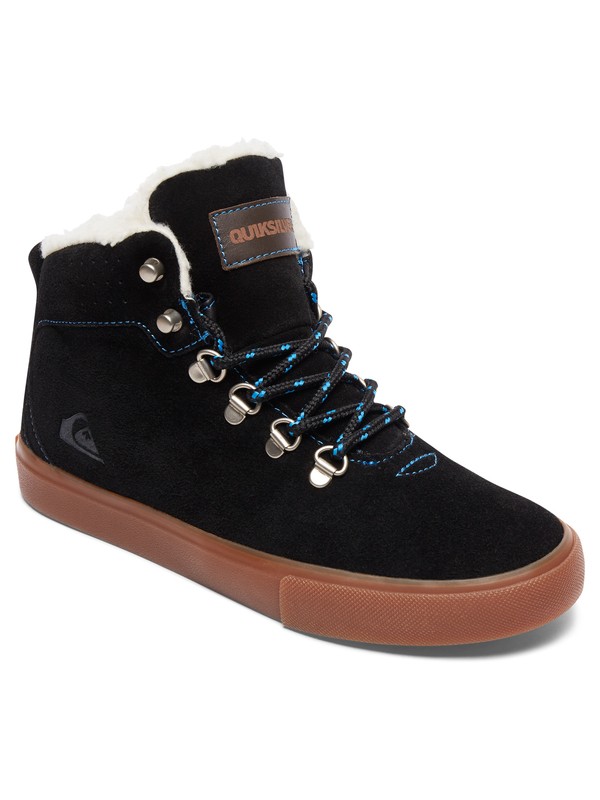 quiksilver, Jax - Baskets mi-Hautes pour Garçon, BLACK/BLACK/BROWN (xkkc) 0 Jax - Baskets mi-Hautes pour Garçon Noir AQBS100003 Quiksilver
