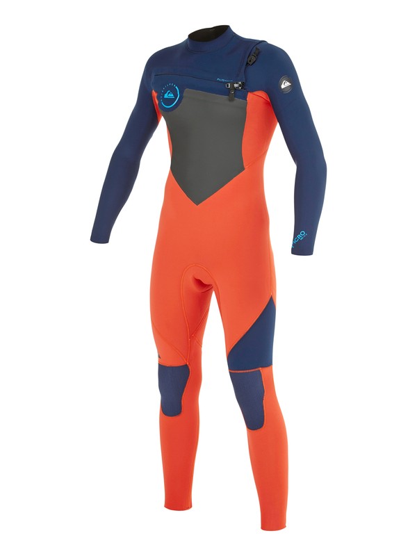 quiksilver, Boys 8-16 Syncro GBS 3/2mm Back Zip Wetsuit, INK BLUE/ ORANGE (xkkn) 0 Boys 8-16 Syncro GBS 3/2mm Back Zip Wetsuit AQBW103015 Quiksilver