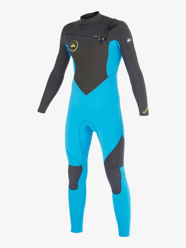 quiksilver, Syncro GBS 4/3mm - Traje de surf con cremallera en el pecho, GRAPHITE/ CYAN (xkkb) 0 Syncro GBS 4/3mm - Traje de surf con cremallera en el pecho AQBW103023 Quiksilver
