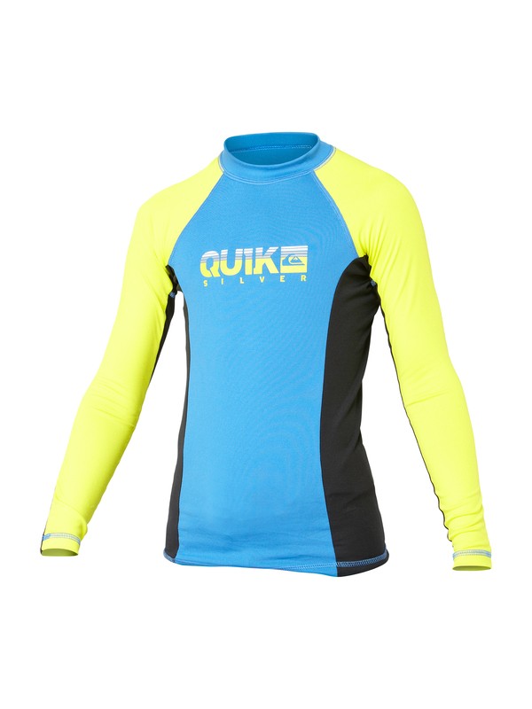 quiksilver, Boys Extra Extra Long Sleeve Rashguard, SNORKLE BLUE/CITRIC/BLACK (xbgk) 0 Boys Extra Extra Long Sleeve Rashguard AQBWR00045 Quiksilver