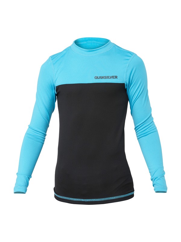 quiksilver, CHOP BLOCK LS BOY, CYAN (bkv0) 0 CHOP BLOCK LS BOY AQBWR00047 Quiksilver