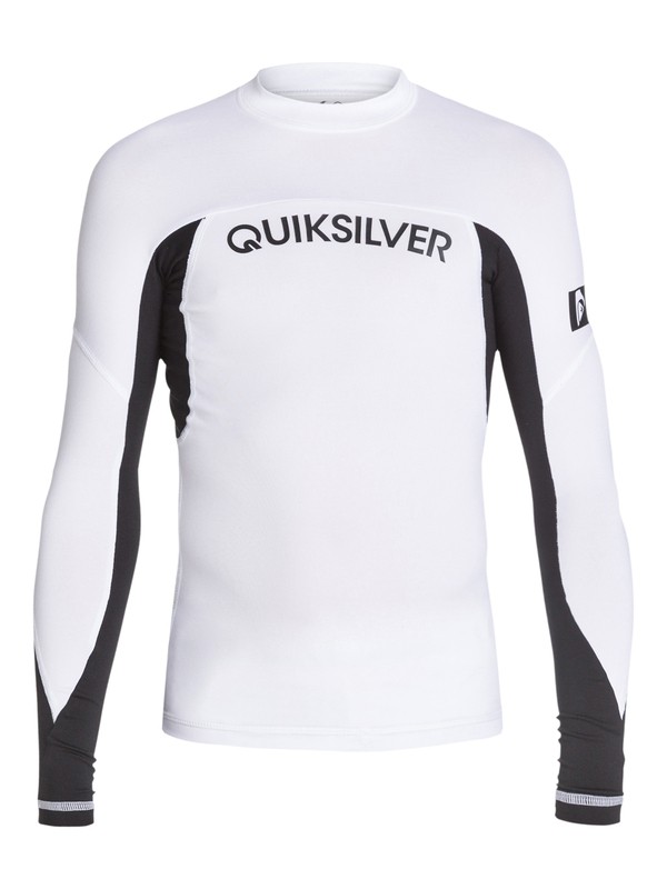 quiksilver, Boys 8-16 Performer Long Sleeve Rashguard, WHITE / BLACK (xwwk) 0 Boys 8-16 Performer Long Sleeve Rashguard AQBWR03003 Quiksilver
