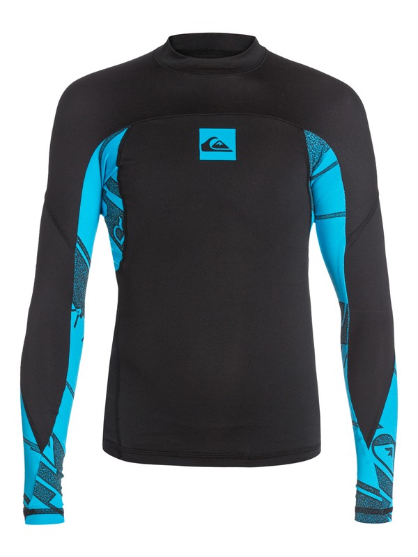quiksilver, Sublimator Long Sleeve - Lycra de surf manches longues, BLACK/HAWAIIAN OCEAN (xkkb) 0 Sublimator Long Sleeve - Lycra de surf manches longues AQBWR03007 Quiksilver