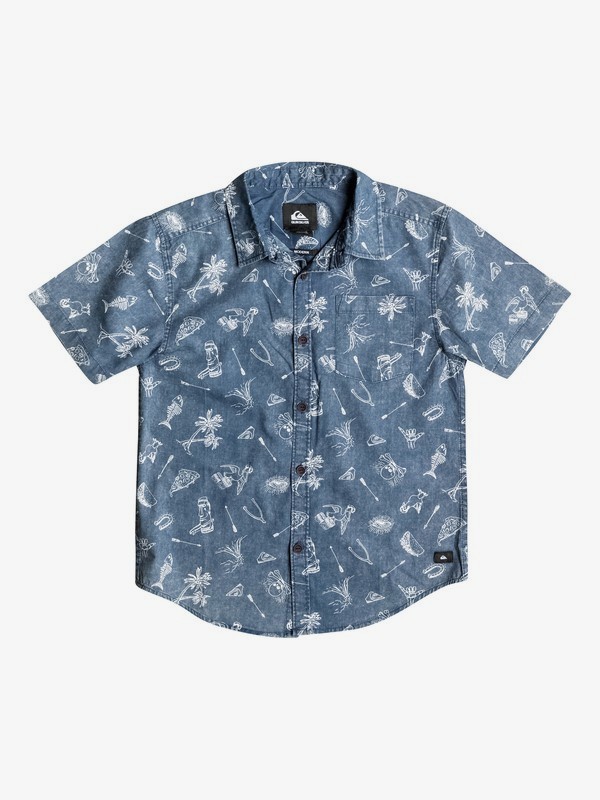 quiksilver, Boys 8-16 Doodle Shirt, DARK DENIM (brq0) 0 Boys 8-16 Doodle Shirt AQBWT03001 Quiksilver