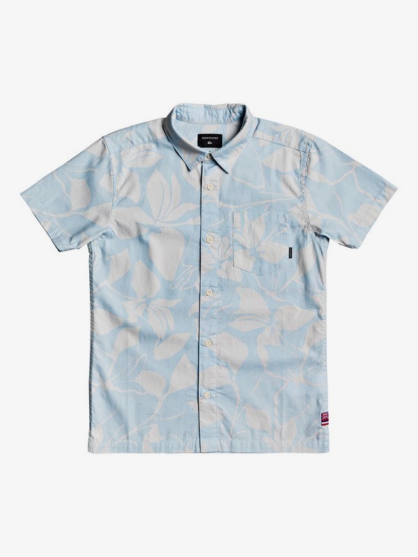 quiksilver, Boy's 8-16 HI Makala Short Sleeve Hawaiian Shirt, HIMAKALAWHITE (wbb1) 0 Boy's 8-16 HI Makala Short Sleeve Hawaiian Shirt White AQBWT03035 Quiksilver