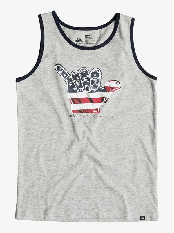 quiksilver, Brah USA Tank, GREY HEATHER (skth) 0 Brah USA Tank AQBZT03143 Quiksilver