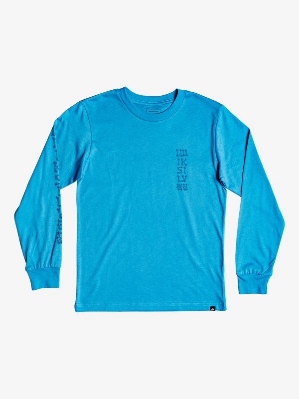 quiksilver, Boy's 8-16 Bone Party Long Sleeve Tee, CENDRE BLUE (bll0) 0 Boy's 8-16 Bone Party Long Sleeve Tee AQBZT03417 Quiksilver