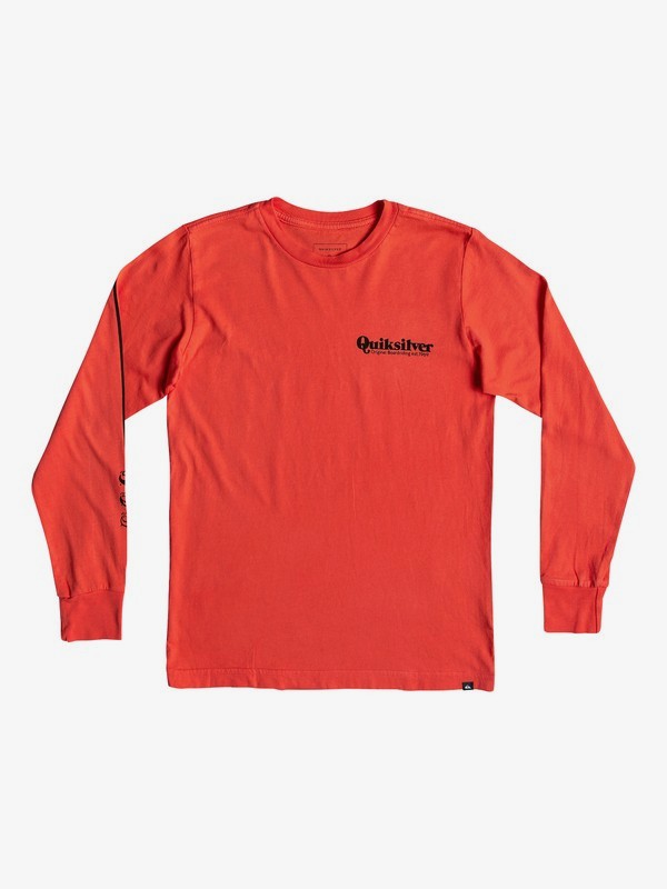 quiksilver, Boy's 8-16 Fineline Long Sleeve Tee, FLAME (rpz0) 0 Boy's 8-16 Fineline Long Sleeve Tee Red AQBZT03471 Quiksilver