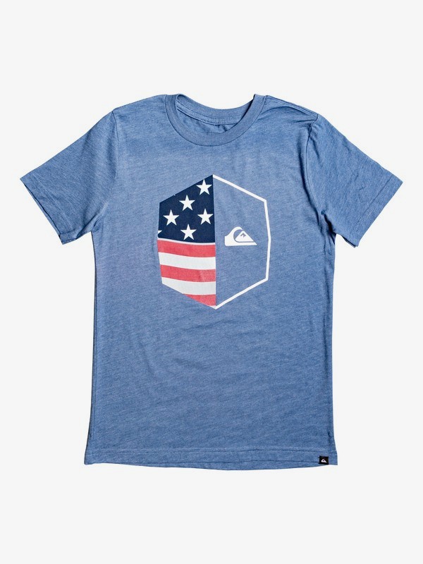 quiksilver, Camiseta - Americana, BIJOU BLUE HEATHER (bngh) 0 Camiseta - Americana Azul AQBZT03581 Quiksilver